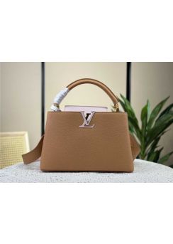 Louis Vuitton Capucines PM Tote Shoulder Bag Brown Leather M94519 