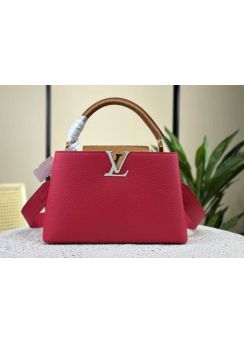 Louis Vuitton Capucines PM Tote Shoulder Bag Red Leather M94519 