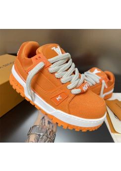 Louis Vuitton Maxi LV Trainer Platform Sneakers Orange Fabric 35To40To45