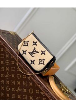 Louis Vuitton Mini Pochette Accessoires Black Monogram Lotus Cotton M82472