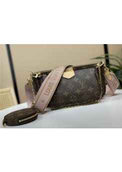 Louis Vuitton Multi Pochette Accessoires Monogram Canvas Crossbody Bag Pink M44813 