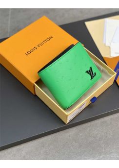 Louis Vuitton Multiple Wallet Green Ostrich Leather N82508