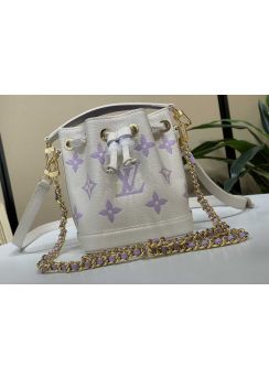  Louis Vuitton Nano Noe Bucket Cream Purple Shoulder Bag M82933