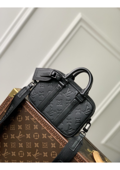 Louis Vuitton Nano Porte Documents Voyage Top Handle Crossbody Bag Black Monogram Leather M82770
