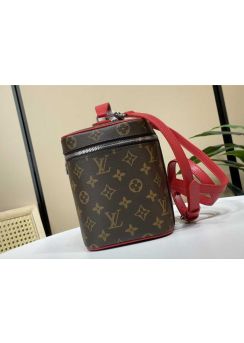 Louis Vuitton Nice BB Toiletry Pouch Vanity Case Monogram Canvas and Red Leather M42265