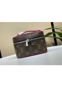  Louis Vuitton Nice Nano Toiletry Pouch Vanity Case Monogram Canvas and Fuchsia Leather M44936 