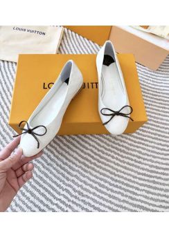 Louis Vuitton Nina Flat Ballerina White Monogram Leather 35To42
