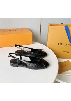 Louis Vuitton Nina Flat Slingback Ballerina Black Monogram Leather 35To42