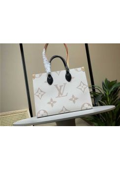 Louis Vuitton OnTheGo MM White Monogram  Shopping Tote Bag Canvas M46912