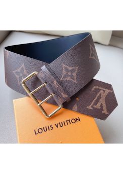 Louis Vuitton Oversized Buckle Monogram Canvas Brown Belt 90MM