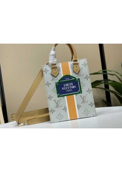 Louis Vuitton Petit Sac Plat Top Handle Bag Beige Ocher Monopaname Canvas M23615