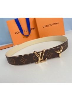Louis Vuitton Pretty LV Reversible Monogram Canvas White Belt