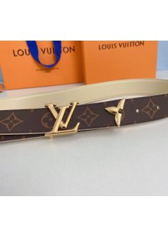 Louis Vuitton Pretty LV Reversible White Monogram Canvas Belt