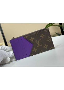 Louis Vuitton Romy Card Holder Monogram Canvas and Purple Leather M64038
