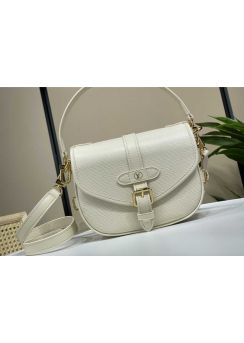Louis Vuitton Saumur BB Cream White Epi Leather Saddle Top Handle Bag M23746