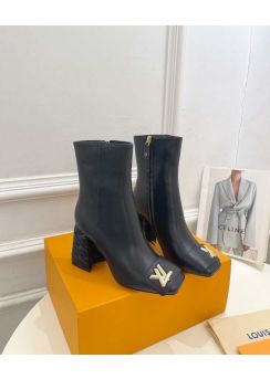 Louis Vuitton Shake Ankle Boots Black Lambskin Leather 90MM 35To41