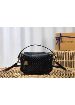 Louis Vuitton Slide Trunk Black Monogram Leather Bag M46358 