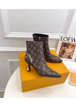 Louis Vuitton Sparkle High Heeled Ankle Boot Brown Monogram Canvas 65MM 35To41
