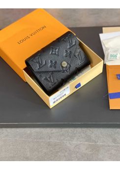 Louis Vuitton Victorine LV Gradient Flap Wallet Black Monogram Leather M82348