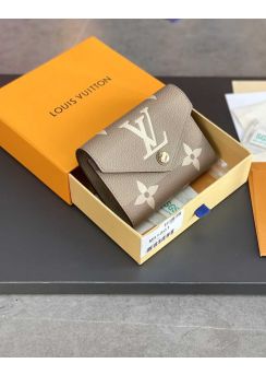 Louis Vuitton Victorine LV Gradient Flap Wallet Gray Monogram Leather M82348