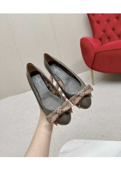 Louis Vuitton Vintage Urban Twist Grey Patent Leather Ballet Flat with Bow 35To41