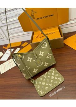 Louis Vuitton Vip CarryAll PM Hobo Shoulder Crossbody Bag Green Monogram Leather M46293
