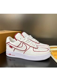Louis Vuitton x Nike Air Force 1 Leather Sneaker White Red 35To40To45
