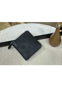 Louis Vuitton Zippy Compact Wallet Black Mahina Leather M81558