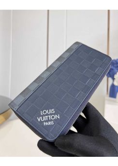 Louis Vuitton Zippy Long Wallet Blue Sapphire Damier Leather M60503