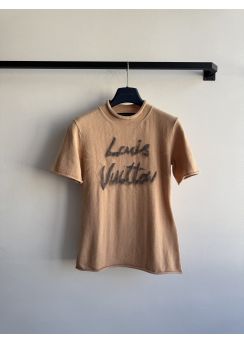 Louis vuitton 2025 Camel Logo Knit Tee Camel LV2512750