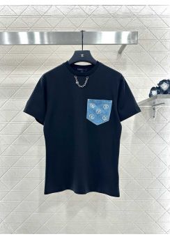 Louis vuitton 2025 Denim Sequin Pocket Tee LV2512709