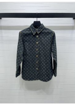 Louis vuitton 2025 Early Fall Laser Denim Shirt And Pinafore Dress Set LV2512707