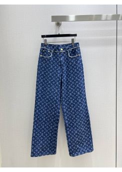 Louis vuitton 2025 Early Fall Monogram Wide Leg Denim Pants LV2512810