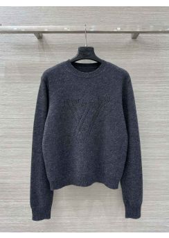 Louis Vuitton 2025 fall college logo openwork cashmere sweater LV202512756 LV2512756