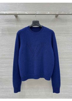Louis Vuitton 2025 fall college logo openwork cashmere sweater LV202512757 LV2512757