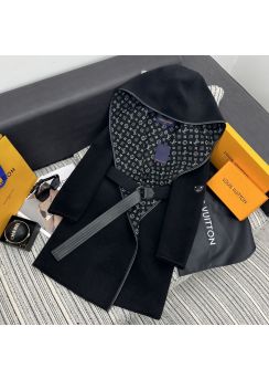Louis Vuitton 2025 fall lambskin trim double face wool hooded coat mid length LV202512773 LV2512773