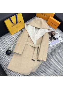 Louis Vuitton 2025 fall logo double face wool hooded coat LV202512779 LV2512779