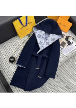 Louis vuitton 2025 Fall Winter Double Face Hooded Logo Wool Coat LV2512804