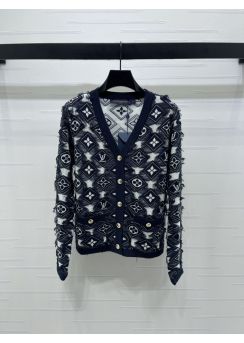 Louis vuitton 2025 FW Brushed Jacquard V-Neck Cardigan LV2512694