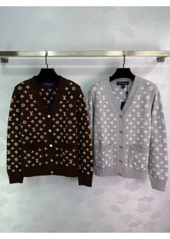 Louis vuitton 2025 FW Embroidered Jacquard V-Neck Cardigan LV2512669