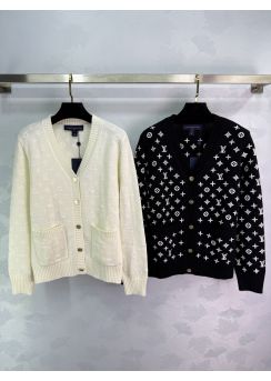 Louis vuitton 2025 FW Embroidered Jacquard V-Neck Cardigan LV2512670