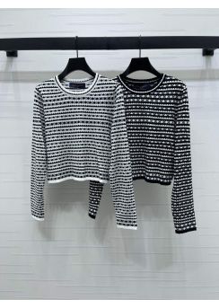 Louis vuitton 2025 Pre Fall Striped Ruffle Trim Knit Sweater 20250820 LV2512859