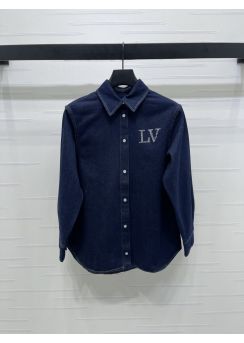 Louis Vuitton Crystal Logo Denim Zip Jacket LV2512602