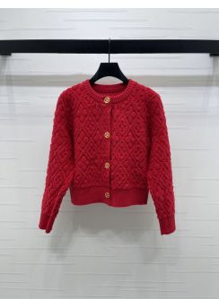 Louis Vuitton Diamond Jacquard Wool Cardigan LV2512605
