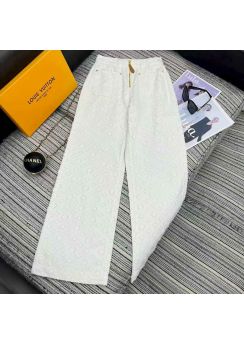 Louis vuitton Early Fall Monogram Jacquard High Waist Straight Denim Pants LV2512834