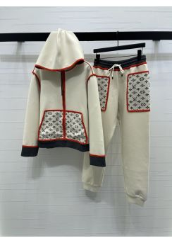 Louis Vuitton Hooded Jacquard Zip Jacket and Jogger Pants Set LV2512609