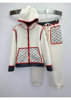 Louis Vuitton Hooded Zip Jacket and Pants Set Monogram Panel Detail LV2512429