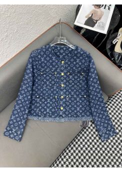Louis Vuitton Monogram Jacquard Denim Crewneck Jacket LV2512415