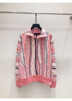 Louis Vuitton Monogram Jacquard Half Zip High Neck Knit Sweater LV2512146