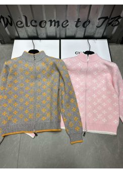 Louis Vuitton Monogram Logo Jacquard Zip Up Cardigan LV2512102